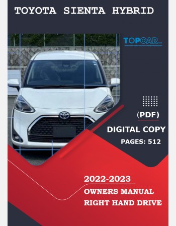 toyota sienta hybrid 2022-2023 owners manual in english